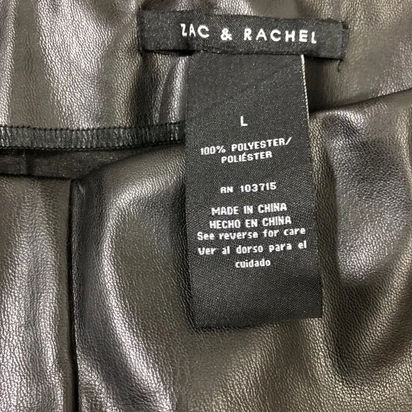 NWT Zac & Rachel Faux leather pleat leggings - Picture 9 of 11